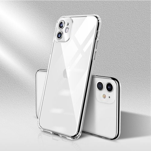 Sunsky For Iphone 11 Color Button Clear Full Coverage Shockproof Tpu Case White