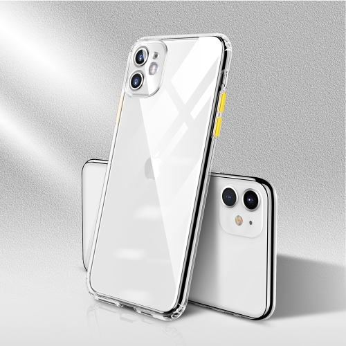 

For iPhone 11 Pro Color Button Clear Full Coverage Shockproof TPU Case(Yellow)