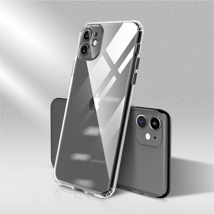 

For iPhone 11 Pro Color Button Clear Full Coverage Shockproof TPU Case(Black)