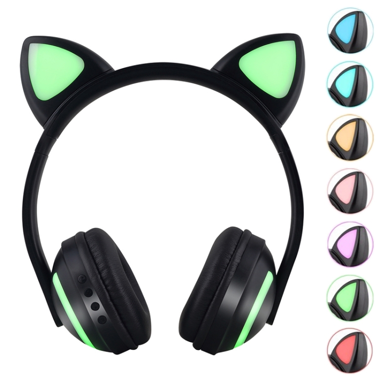 

ZW19 LED 7 Colors light Bluetooth Stereo Wireless Headphones Cat Ear Flashing Glowing Gaming Headset Earphone(Cat Ear)