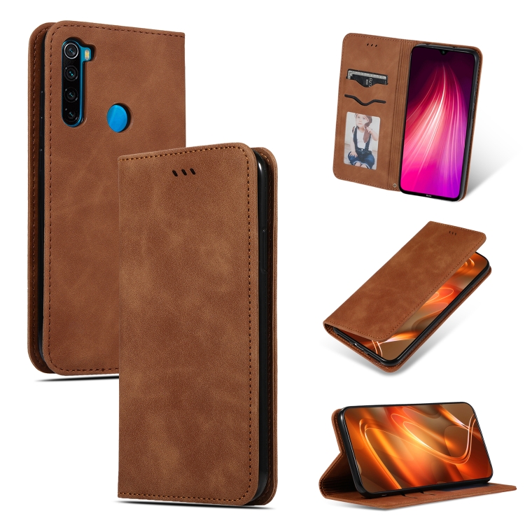 

For Xiaomi Redmi Note 8T Retro Skin Feel Business Magnetic Horizontal Flip Leather Case(Brown)