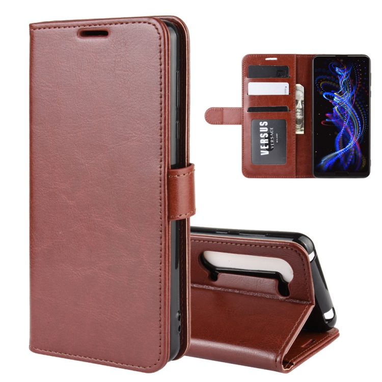 

For Sharp Aquos R5G R64 Texture Single Horizontal Flip Protective Case with Holder & Card Slots & Wallet& Photo Frame(Brown)