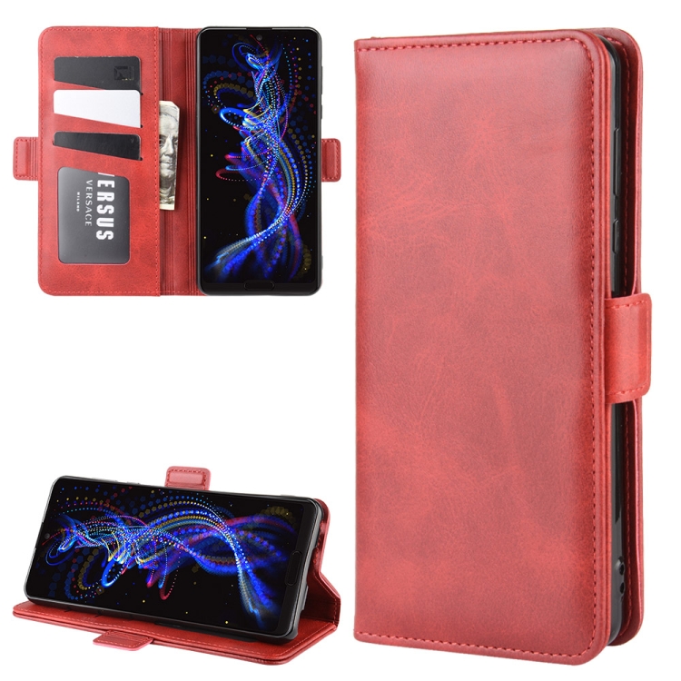 

For Sharp Aquos R5G Dual-side Magnetic Buckle Horizontal Flip Leather Case with Holder & Card Slots & Wallet(Red)