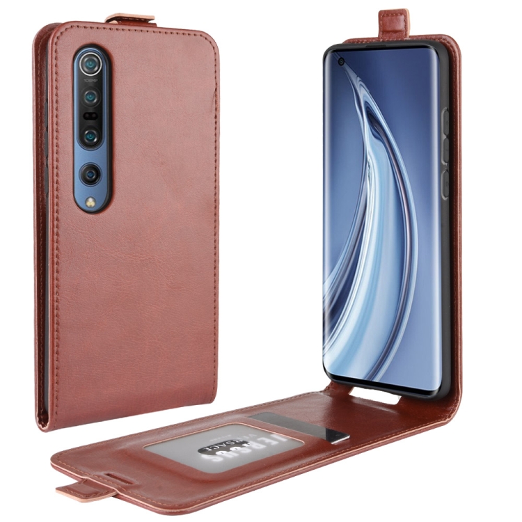 

For Xiaomi Mi 10 R64 Texture Single Vertical Flip Leather Protective Case with Card Slots & Photo Frame(Brown)