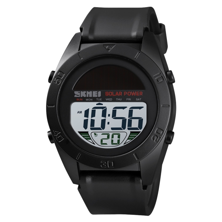 

Skmei 1592 Outdoor Sports Solar Energy Electronic Watch Multi Function Environmental Protection Auxiliary Power Supply Student Watch(Black)