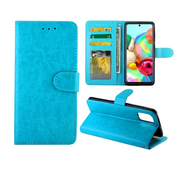 

For Galaxy Note 10 Lite Crazy Horse Texture Leather Horizontal Flip Protective Case with Holder & Card Slots & Wallet & Photo Frame(Baby Blue)