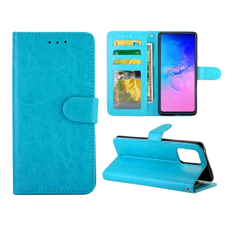 

For Galaxy S10 Lite Crazy Horse Texture Leather Horizontal Flip Protective Case with Holder & Card Slots & Wallet & Photo Frame(Baby Blue)
