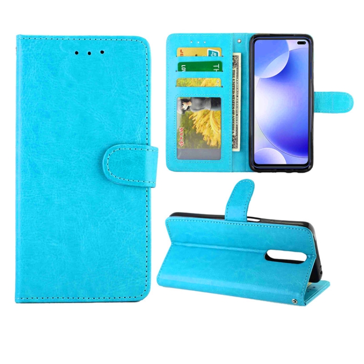 

For Xiaomi Redmi K30 Crazy Horse Texture Leather Horizontal Flip Protective Case with Holder & Card Slots & Wallet & Photo Frame(Baby Blue)