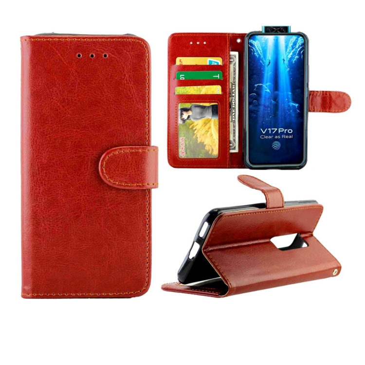

For Vivo V17 Pro Crazy Horse Texture Leather Horizontal Flip Protective Case with Holder & Card Slots & Wallet & Photo Frame(Brown)