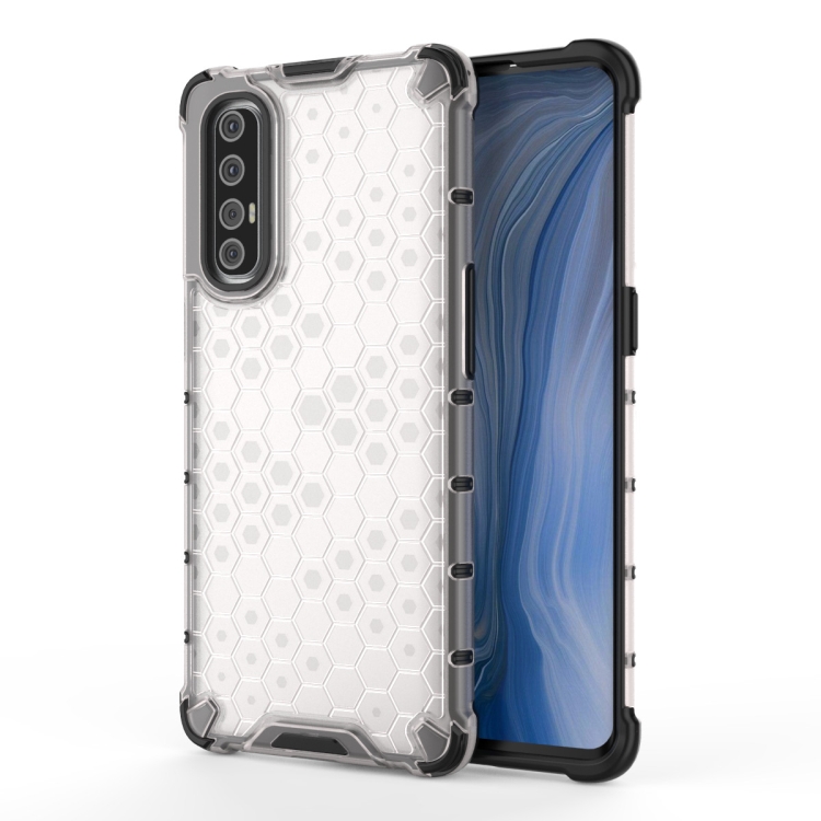 

For OPPO Reno 3 Pro Shockproof Honeycomb PC + TPU Case(White)