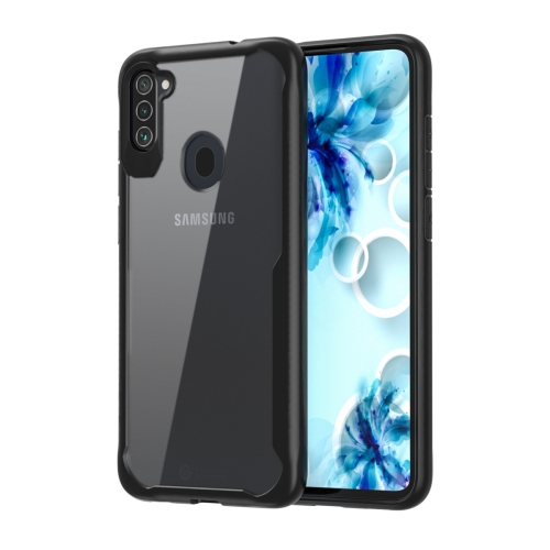 

For Galaxy A11 Transparent PC + TPU Full Coverage Shockproof Protective Case(Black)