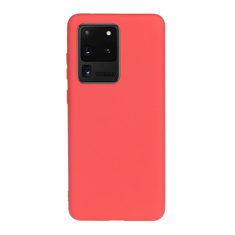 

For Galaxy S20 Ultra Frosted Candy-Colored Ultra-thin TPU Phone Case(Red)