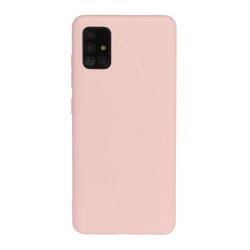 

For Galaxy A51 Frosted Candy-Colored Ultra-thin TPU Phone Case(Pink)