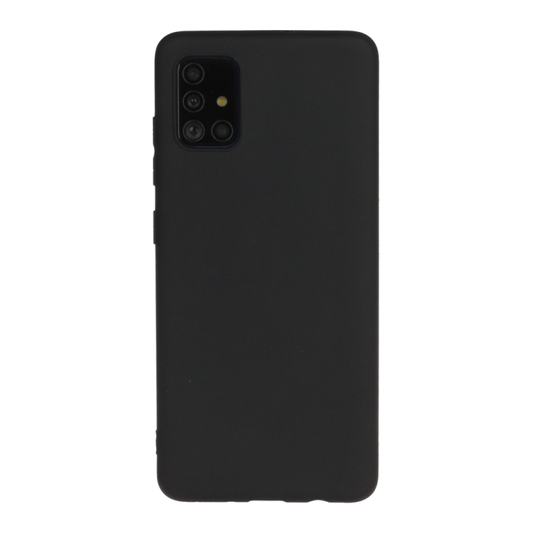 

For Galaxy A71 Frosted Candy-Colored Ultra-thin TPU Phone Case(Black)