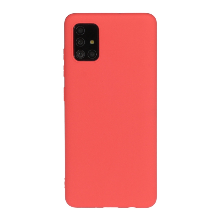 

For Galaxy A71 Frosted Candy-Colored Ultra-thin TPU Phone Case(Red)