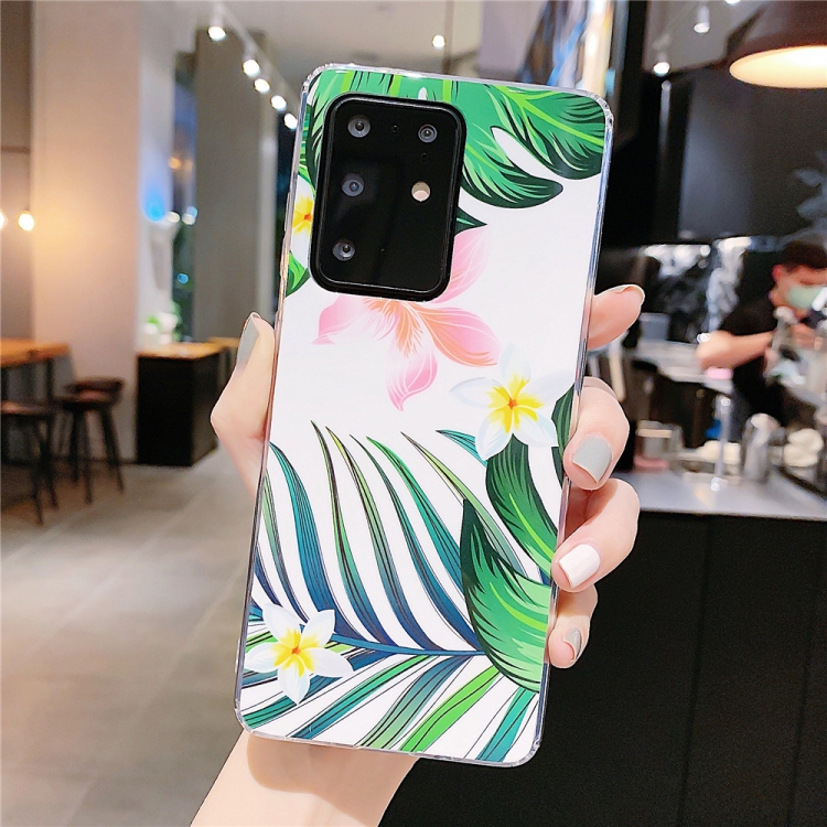 

For Galaxy S20 Smooth Flower Series IMD TPU Mobile Phone Case(Plumeria White KF3)