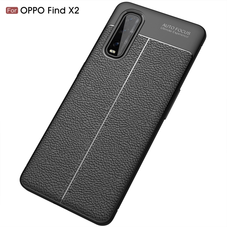 

For OPPO Find X2 Litchi Texture TPU Shockproof Case(Black)