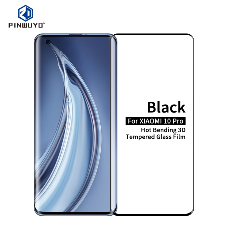 

For Xiaomi Mi 10 Pro PINWUYO 9H 3D Hot Bending Tempered Glass Film(Black)