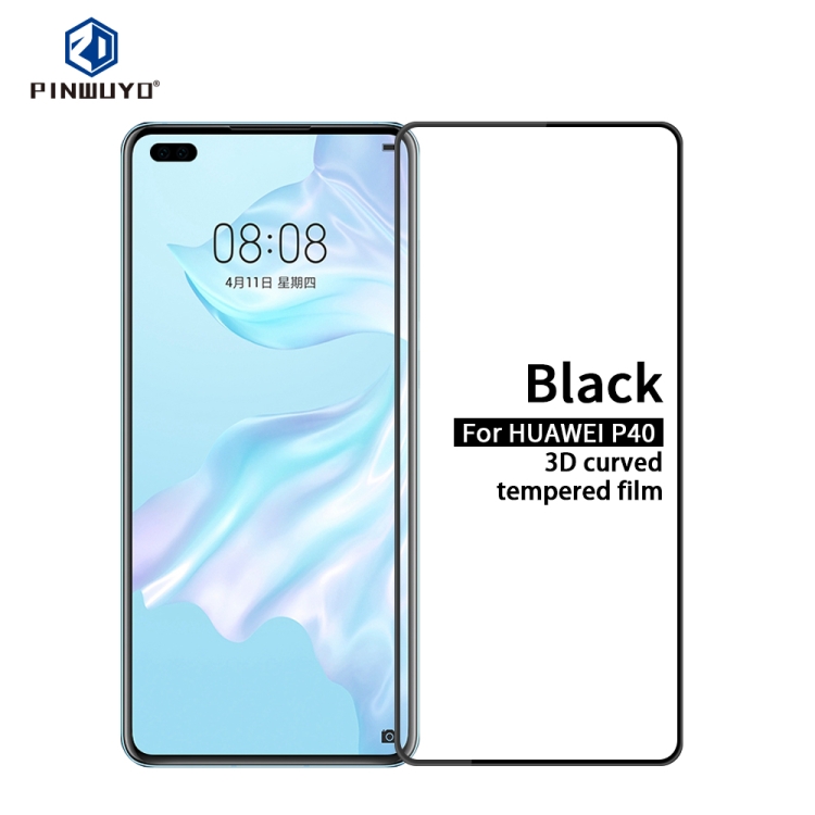 

For Huawei P40 PINWUYO 9H 3D Curved Full Screen Explosion-proof Tempered Glass Film(Black)