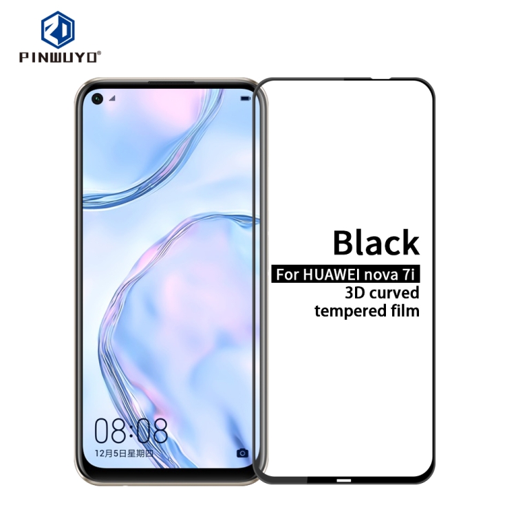 

For Huawei nova7i PINWUYO 9H 3D Curved Full Screen Explosion-proof Tempered Glass Film(Black)