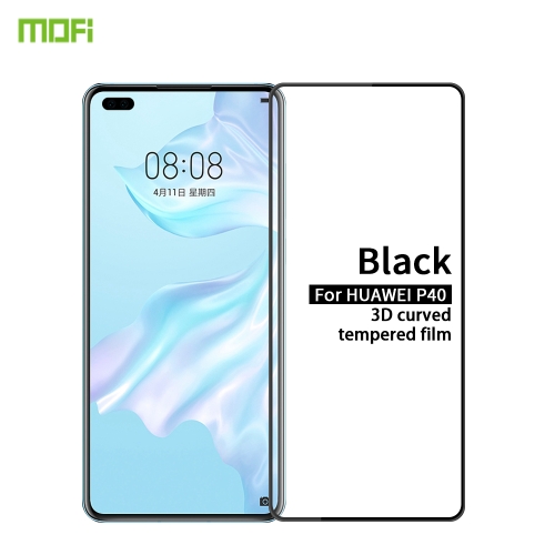 

For Huawei P40 MOFI 9H 3D Explosion-proof Curved Screen Tempered Glass Film(Black)