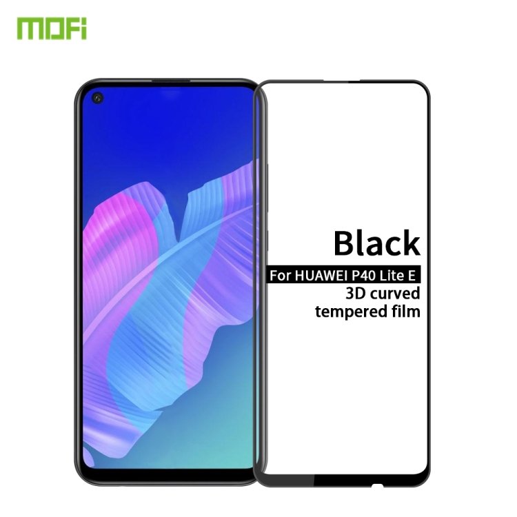 

For Huawei P40 Lite E MOFI 9H 3D Explosion-proof Curved Screen Tempered Glass Film(Black)