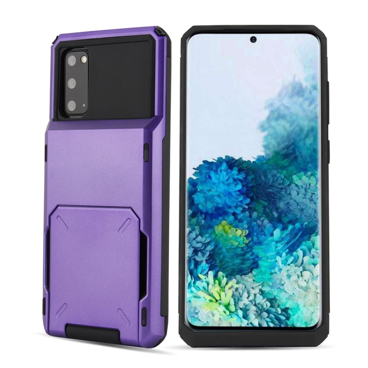 

For Galaxy S20 Plus Drop & Shockproof TPU+PC Case with Card Slot(Purple)