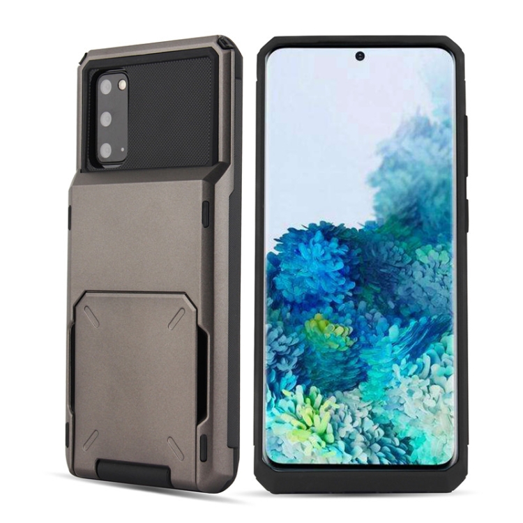 

For Galaxy S20 Plus Drop & Shockproof TPU+PC Case with Card Slot(Grey)