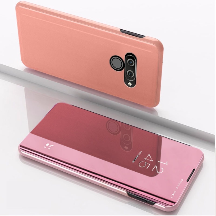 

For LG K61 Plated Mirror Horizontal Flip Leather Case with Holder(Rose Gold)
