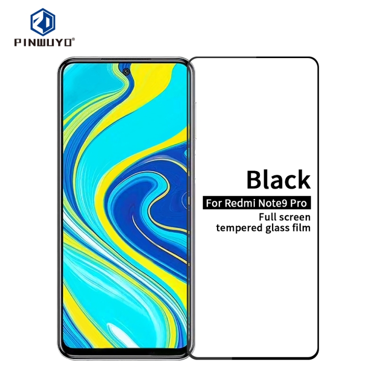 

For RedMi Note9 pro PINWUYO 9H 2.5D Full Screen Tempered Glass Film(Black)