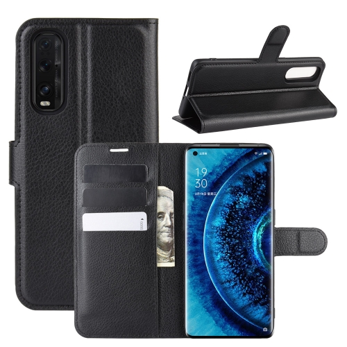 

For OPPO Find X2 Litchi Texture Horizontal Flip PU Leather Protective Case with Holder & Card Slots & Wallet(Black)