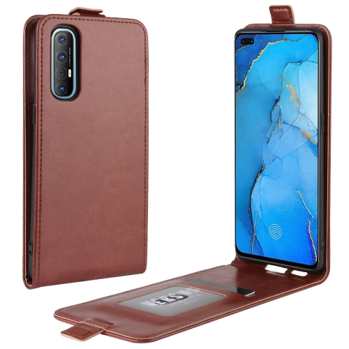 

For OPPO Reno 3 Pro R64 Texture Single Vertical Flip Leather Protective Case with Card Slots & Photo Frame(Brown)