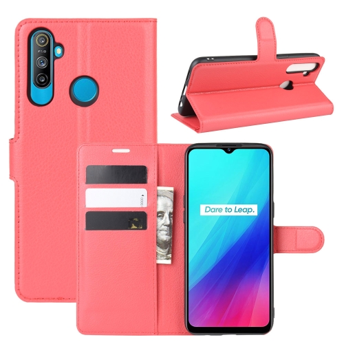 

For OPPO Realme C3 (3 Cameras) Litchi Texture Horizontal Flip Protective Case with Holder & Card Slots & Wallet(Red)