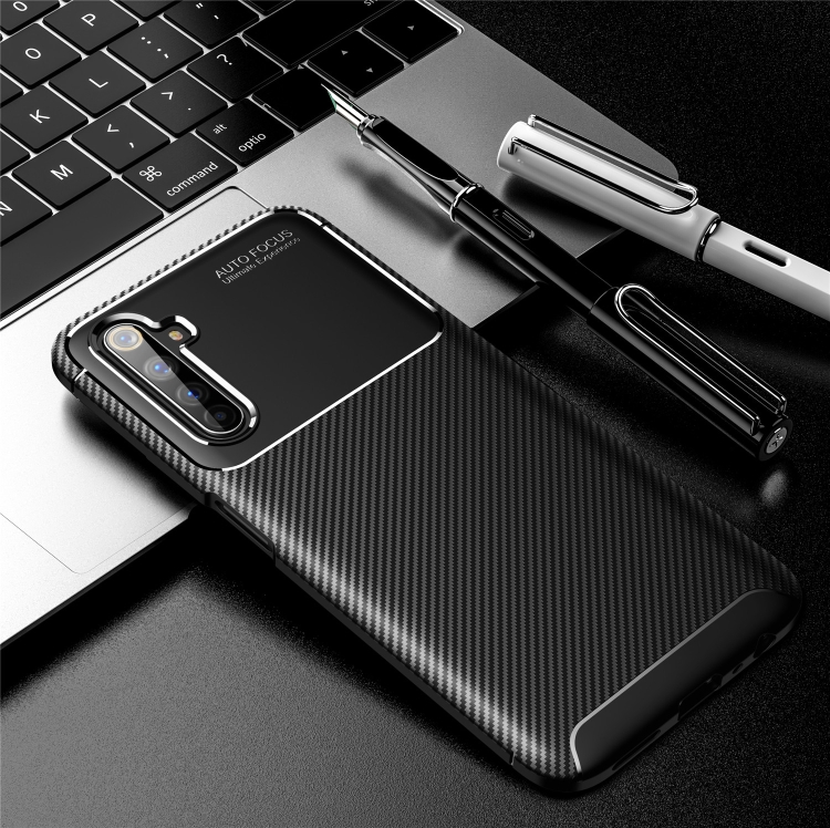 

For OPPO Realme 6 Pro Carbon Fiber Texture Shockproof TPU Case(Black)