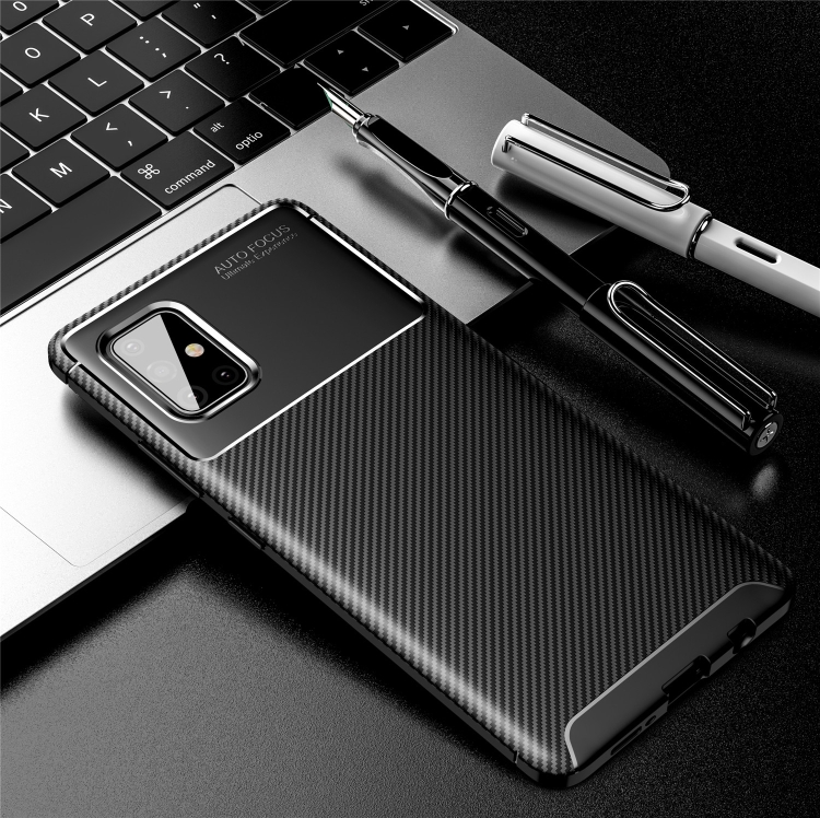 

For Galaxy A71 5G Carbon Fiber Texture Shockproof TPU Case(Black)