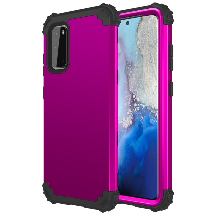 

For Galaxy S20 PC+ Silicone Three-piece Anti-drop Mobile Phone Protection Bback Cover(Purple)