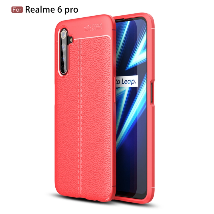 

For OPPO Realme 6 Pro Litchi Texture TPU Shockproof Case(Red)