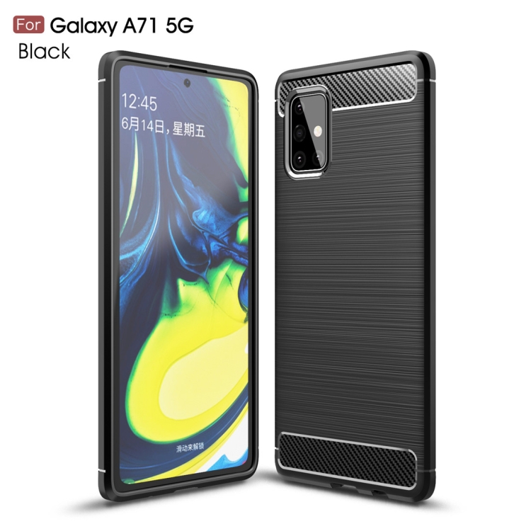 

For Galaxy A71 5G Brushed Texture Carbon Fiber TPU Case(Black)