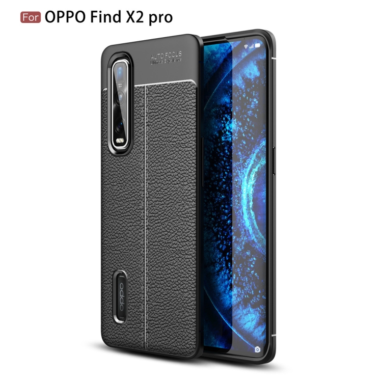 

For OPPO Find X2 Pro Litchi Texture TPU Shockproof Case(Black)