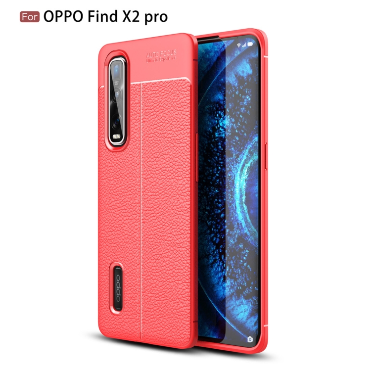 

For OPPO Find X2 Pro Litchi Texture TPU Shockproof Case(Red)