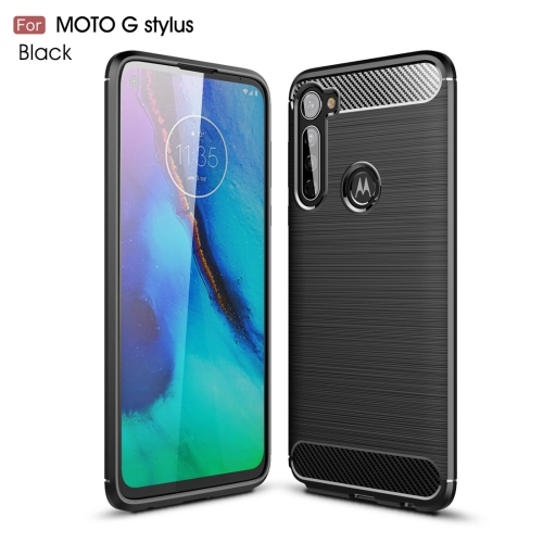 

For Moto G Stylus Brushed Texture Carbon Fiber TPU Case(Black)