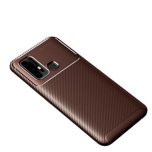 

For Vivo Z6 Carbon Fiber Texture Shockproof TPU Case(Brown)