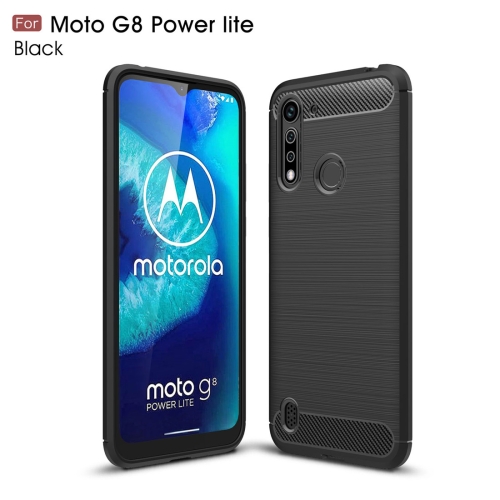 

For Motorola Moto G8 Power Lite Brushed Texture Carbon Fiber TPU Case(Black)