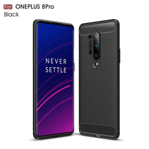 

For OnePlus 8 Pro Brushed Texture Carbon Fiber TPU Case(Black)