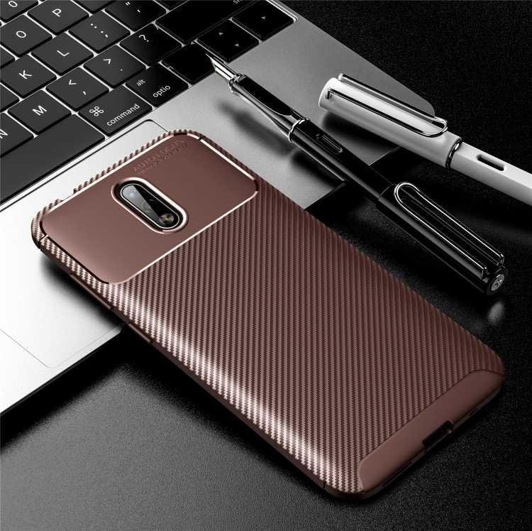 

For NOKIA 2.3 Carbon Fiber Texture Shockproof TPU Case(Brown)