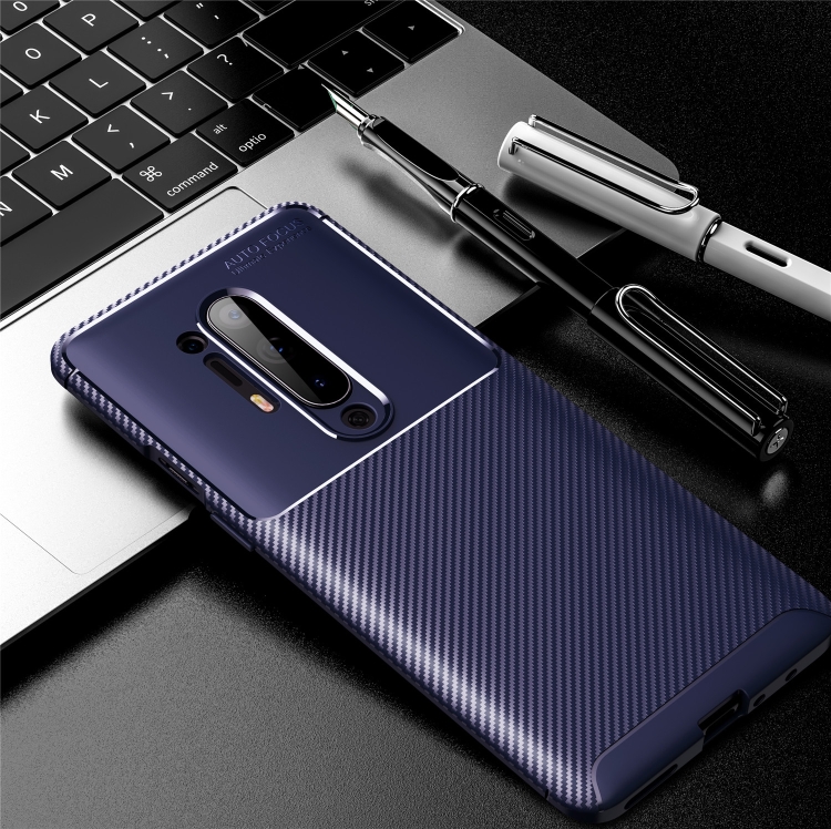 

For OnePlus 8 Pro Carbon Fiber Texture Shockproof TPU Case(Blue)