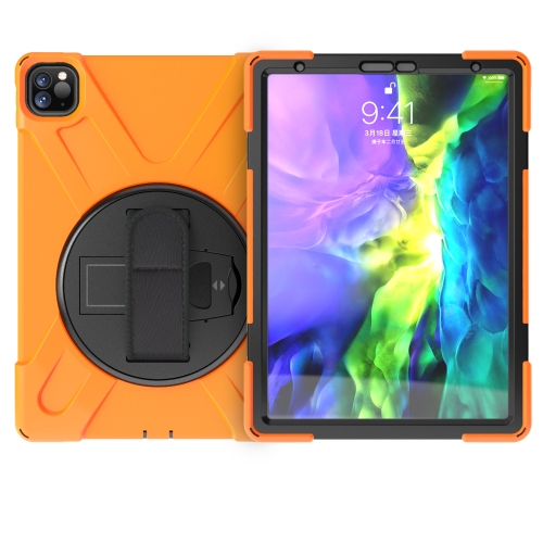 

For iPad Pro 11 (2020) 360 Degree Rotation PC + Silicone Protective Case with Holder & Hand-strap(Orange)