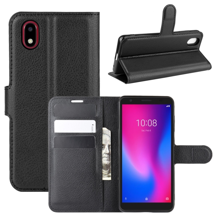

For ZTE A3 2020 Litchi Texture Horizontal Flip Protective Case with Holder & Card Slots & Wallet(Black)