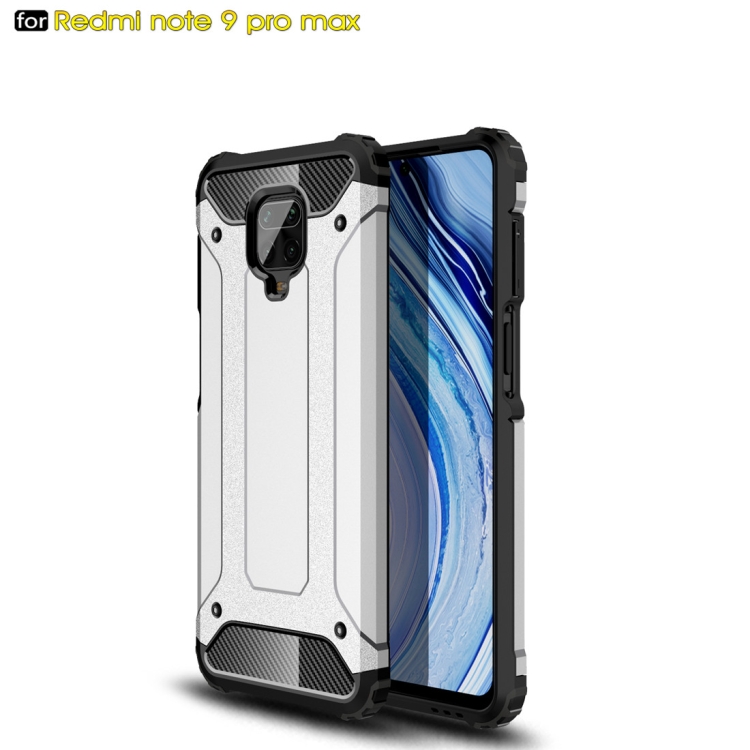 

For Xiaomi Redmi Note 9 Pro Max Magic Armor TPU + PC Combination Case(Silver)