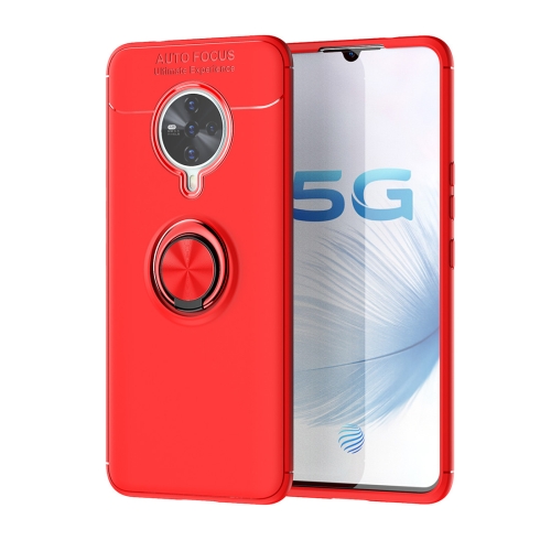 

For Vivo S6 Metal Ring Holder 360 Degree Rotating TPU Case(Red+Red)